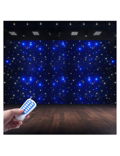 Fondo LED 6m x 3m WUPYI Cortina Estrellas Azul y Blanca DMX