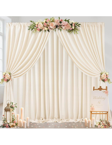Cortinas de Fondo B-COOL Marfil 4 Pcs 1.5m x 2.4m para Bodas