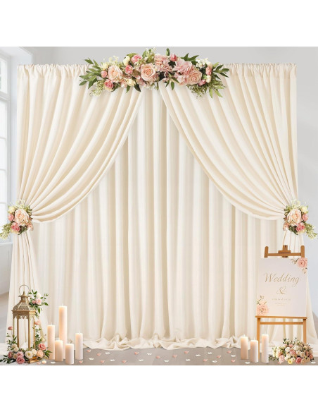 Cortinas de Fondo B-COOL Marfil 4 Pcs 1.5m x 2.4m para Bodas