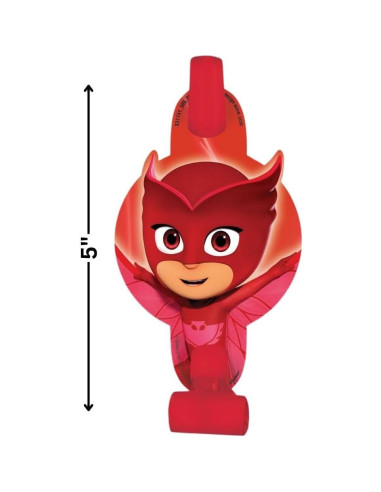 Sopladores de Fiesta PJ Masks - Paquete de 8 - 12,7 cm