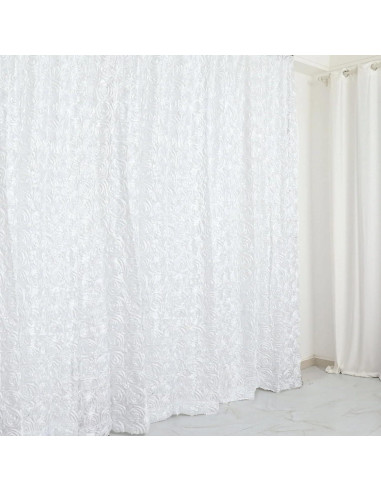 Cortina de Fondo de Satén Blanca 2.44x2.44m Balsa Circle