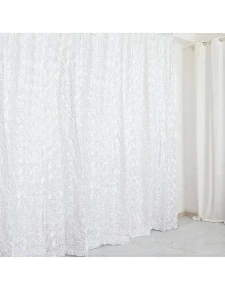 Cortina de Fondo de Satén Blanca 2.44x2.44m Balsa Circle