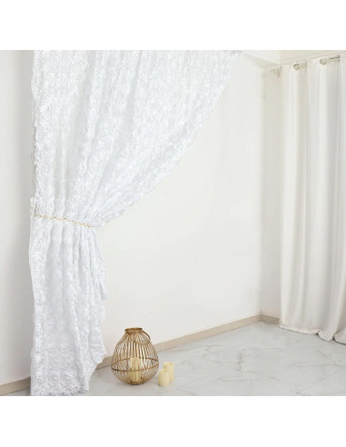 Cortina de Fondo de Satén Blanca 2.44x2.44m Balsa Circle