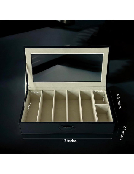 Organizador de Gafas de Sol UnionPlus, 8 Compartimentos, Negro