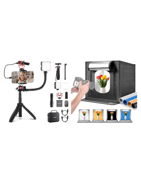 Kit de Vlogging Neewer para Teléfonos con Luz LED y Micrófono Kit de Vlogging Neewer para Teléfonos con Luz LED y Micrófono