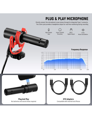 Kit de Vlogging Neewer para Teléfonos con Luz LED y Micrófono