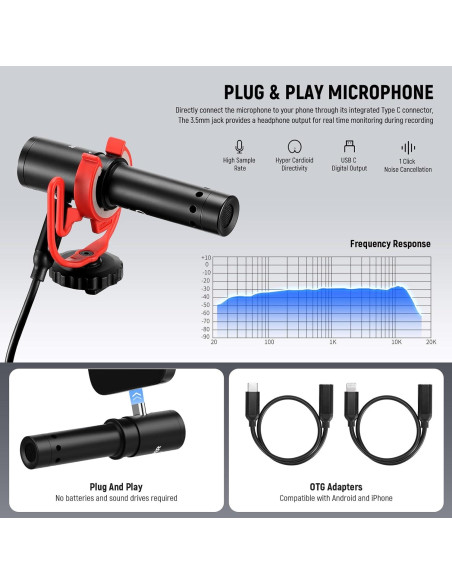 Kit de Vlogging Neewer para Teléfonos con Luz LED y Micrófono Kit de Vlogging Neewer para Teléfonos con Luz LED y Micrófono