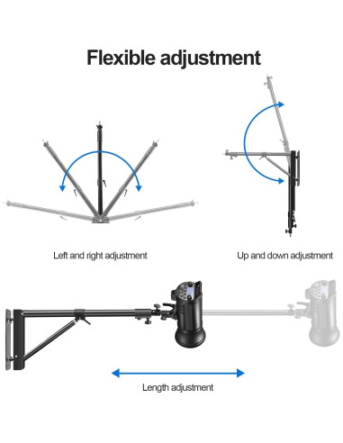 Brazo de Soporte Triangular Wellmaking 135cm Ajustable 180