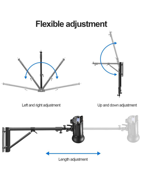 Brazo de Soporte Triangular Wellmaking 135cm Ajustable 180