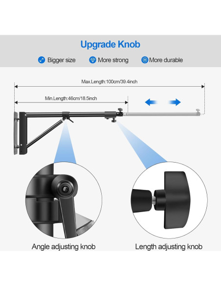 Brazo de Soporte Triangular Wellmaking 135cm Ajustable 180