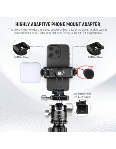 Kit de Luz de Anillo NEEWER 18" 55W LED 5600K con Soporte y Teléfono