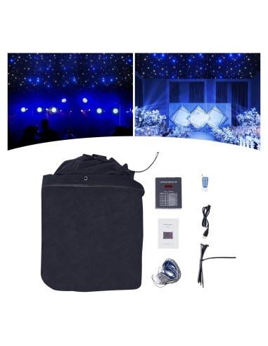 Cortina LED 6x3m Fenorel Azul y Blanca con Control Remoto