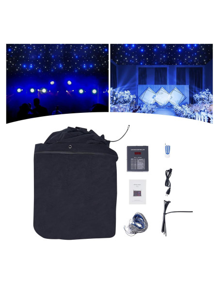 Cortina LED 6x3m Fenorel Azul y Blanca con Control Remoto