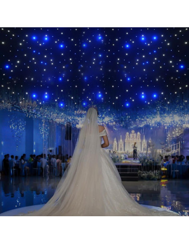 Cortina LED 6x3m Fenorel Azul y Blanca con Control Remoto