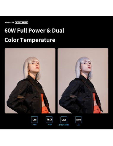 Luz de Video ZHIYUN X60 RGB COB con Batería y Control APP
