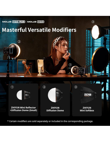 Luz de Video ZHIYUN X60 RGB COB con Batería y Control APP