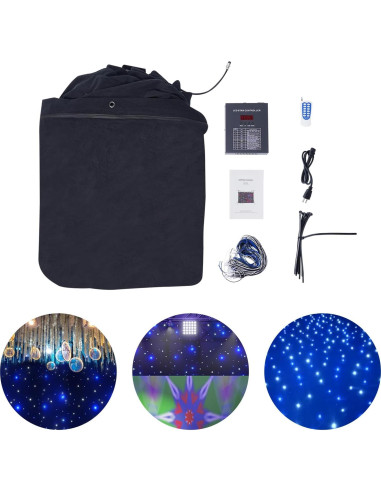Cortina de Luz LED 6m x 3m Azul y Blanca con Control DMX SHATUOA