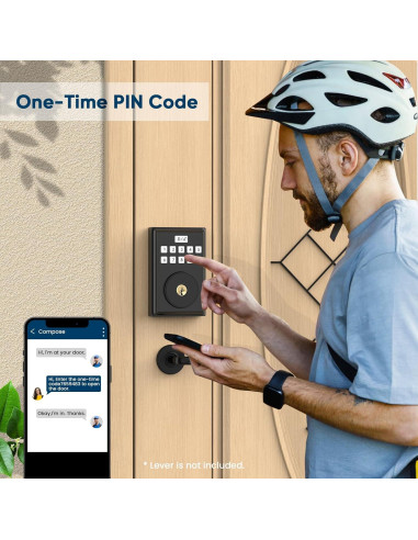 Cerradura Inteligente OOCC G30 con Teclado y 2 Llaves - Negro Mate