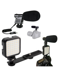 Conector Mini Jack 3.5mm + Luz LED 49 para Cámaras Canon