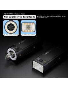 Flash Estroboscópico Godox AD200Pro II 200Ws TTL 2.4G 2