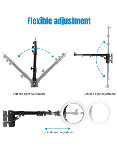 Soporte de Luz de Brazo Triangular Fotoconic 110cm Ajustable