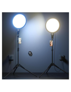 Paquete de 2 Luces de Anillo Grande 6500K con Trípode 152.4 cm