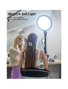 Paquete de 2 Luces de Anillo Grande 6500K con Trípode 152.4 cm 2