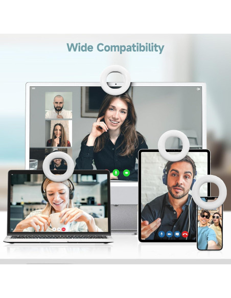 Luz de Anillo Selfie Recargable Qirita 3 Modos 94mm