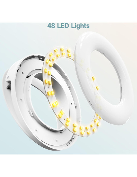 Luz de Anillo Selfie Recargable Qirita 3 Modos 94mm