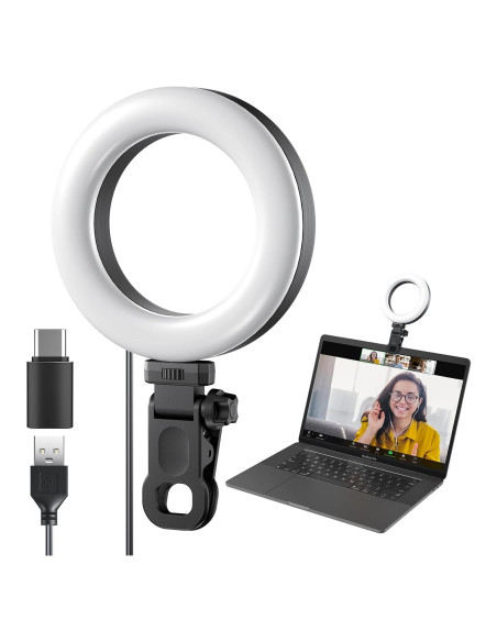 Anillo de Luz LED Clip para Laptop Baoyi MY048 10 Niveles Brillo Anillo de Luz LED Clip para Laptop Baoyi MY048 10 Niveles Brillo