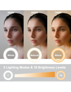 Anillo de Luz LED Clip para Laptop Baoyi MY048 10 Niveles Brillo 2