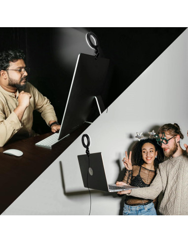 Anillo de Luz LED Clip para Laptop Baoyi MY048 10 Niveles Brillo