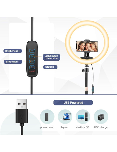 Luz de Anillo LED Sensyne 30.5 cm con Soporte y Control Remoto
