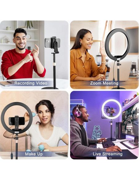 Luz de Anillo LED Sensyne 30.5 cm con Soporte y Control Remoto