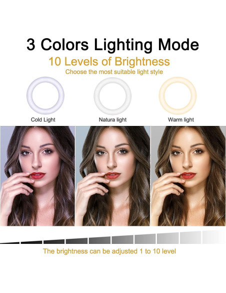 Luz de Anillo Doble 15 cm UPXDUMI con Brazo Flexible USB