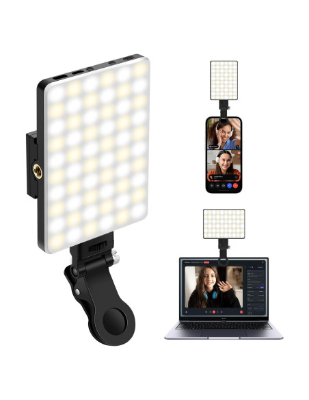 Luz de Selfie Eagerey VC01 60 LED Recargable Clip Negro
