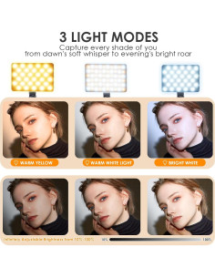 Luz de Selfie Eagerey VC01 60 LED Recargable Clip Negro 2