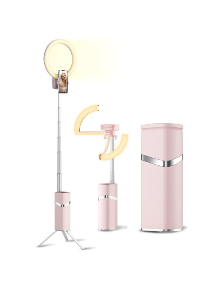 Anillo de Luz Plegable Woumlaiy 10'' con Trípode Extensible 200 cm