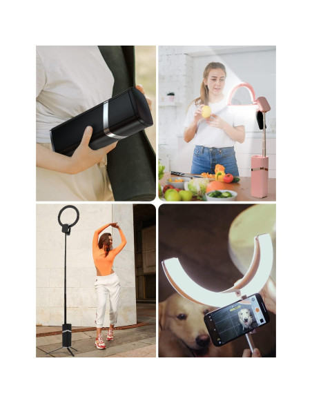 Anillo de Luz Plegable Woumlaiy 10'' con Trípode Extensible 200 cm