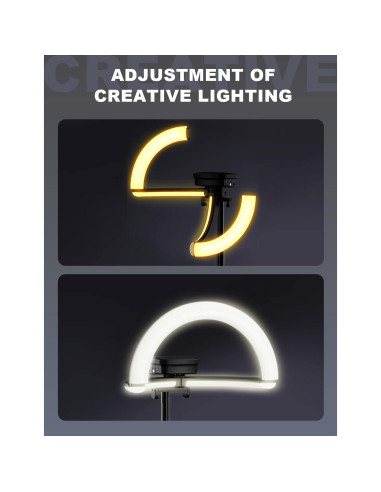 Anillo de Luz Plegable Woumlaiy 10'' con Trípode Extensible 200 cm