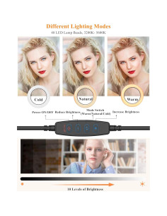 Anillo de Luz LED 16 cm JAOXISOU con Soporte y 3 Modos 2