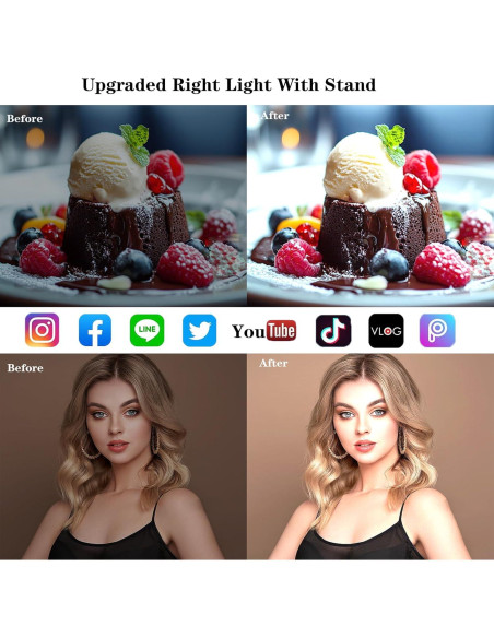 Luz de Anillo Amcuke 10W Regulable 3000K-6500K con Soporte