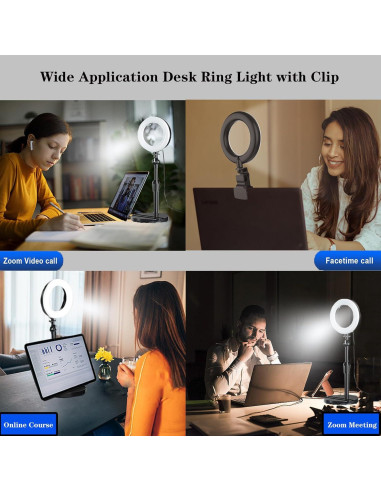 Luz de Anillo Amcuke 10W Regulable 3000K-6500K con Soporte