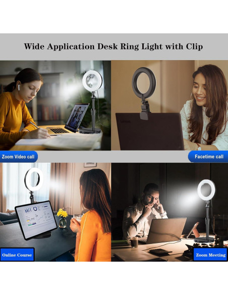 Luz de Anillo Amcuke 10W Regulable 3000K-6500K con Soporte