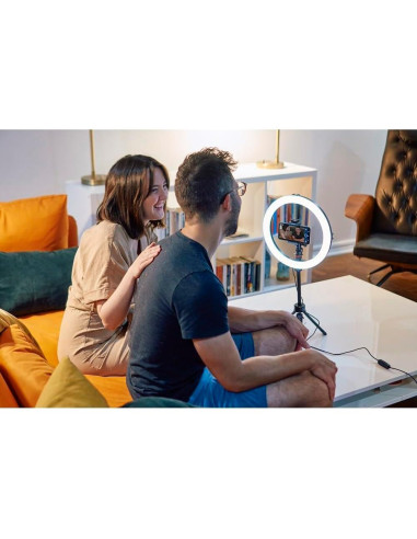 JOBY Beamo Ring Light 30.6 cm - Luz LED con 3 Modos y 10 Brillos