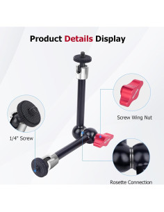 Brazo Mágico Pro Mechrig 28 cm Ajustable para Teleprompter 2