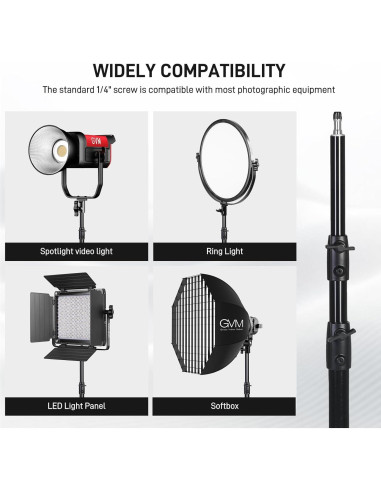 Soporte de Luz GVM DJ240-A para Fotografía 240cm 8kg