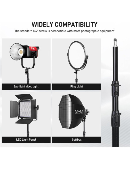 Soporte de Luz GVM DJ240-A para Fotografía 240cm 8kg