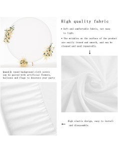 Cubierta de fondo redonda blanca 2.29 m poliéster para eventos 2