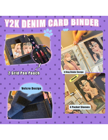 Carpeta de Photocard Kpop Neffliwe Denim A5 40 Páginas